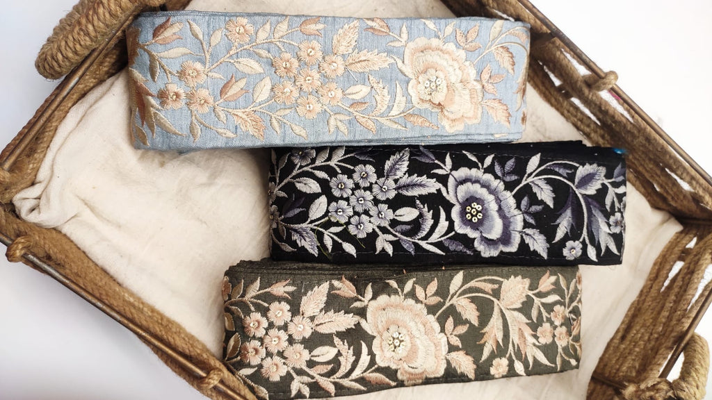 OD2501 Embroidered Floral Trim – Vintage Elegance Collection