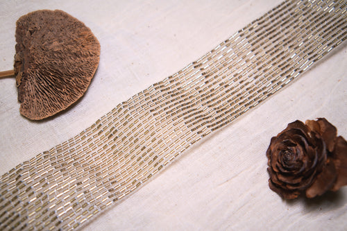 8525 Metallic Grid Sequin Trim on Hard Tulle